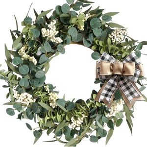 Elegant Green and Eucalyptus Everyday Wreath